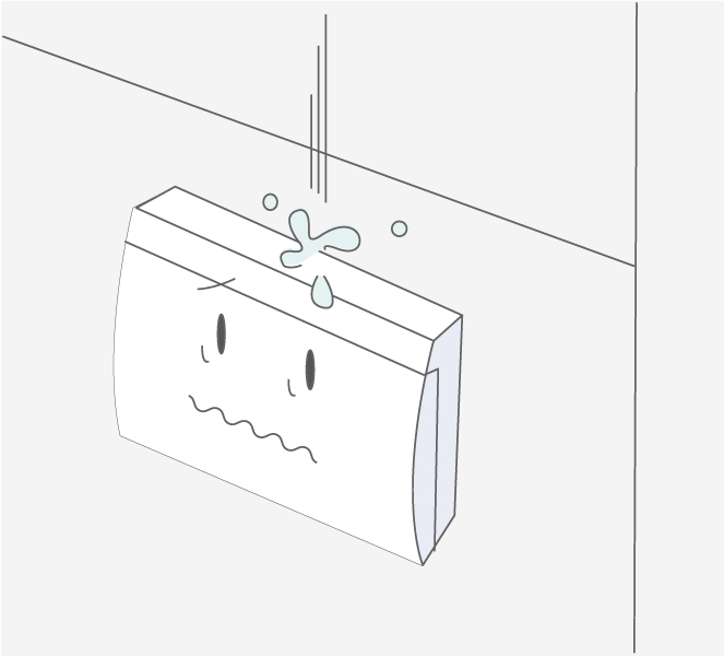 濡れている住宅用分電盤のイラスト